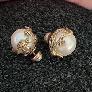 Dior Gold and Pearl Earrings